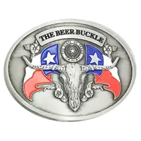 Texas Cowboy Pulsante Cintura Testa di Toro Titolare Birra Fibbia Fibbia in Metallo Fibbia Della Cintura