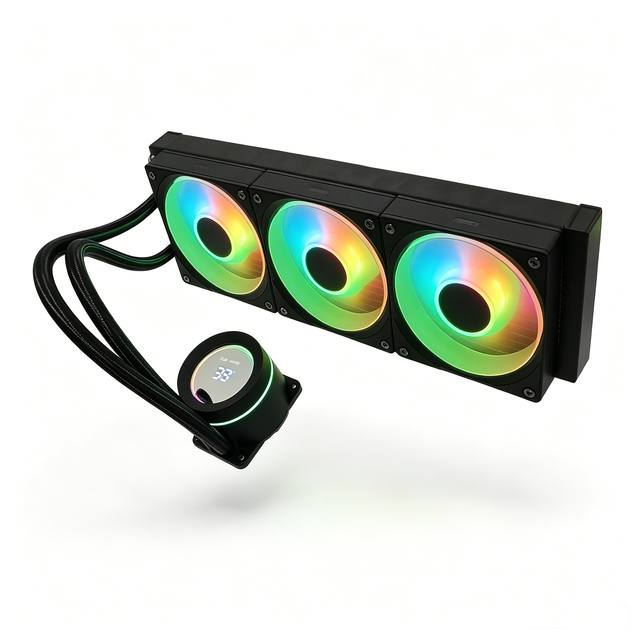 SMD-BY01 Liquid Cooler 360mm AIO Cooler with Temperature Display ARGB PWM Fan Water Cooling for Intel LGA 1700 1851 AMD AM5 AM4