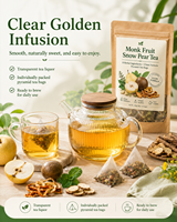 Sachets de tisane mélangée aux fruits de moine et poire des neiges, qualité supérieure, vente en gros, naturellement sucrée, pour la santé des poumons et de la gorge, 0,1 kg
