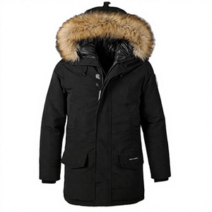 Venta al por mayor precio de fábrica calle y ropa de invierno capucha de piel falsa 100% algodón-Canvas Parka Jacket para hombres. - Product Image 1