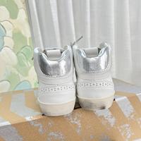 Chaussures de sport en cuir véritable de grande taille 45 pour hommes, baskets dorées de marque célèbre à lacets, style vieilli, pour femmes
