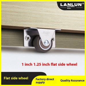 Battiscopa in plastica Ultra sottile 1 \ "& 1.25 \" con montatura laterale piatta e puleggia invisibile in PP con ruota per silenziatore direzionale piccola - Product Image 5