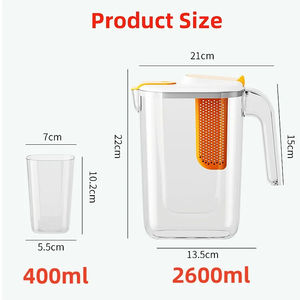Hervidor de agua fría de 2,6 L, botella de limonada para el hogar, contenedor de agua fría para cocina, cubo de agua fría - Product Image 6