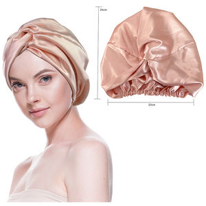 Haute qualité en gros personnalisé cheveux Bonnets femmes réglable Double face <span class=keywords><strong>bonnet</strong></span> de couchage Satin Bonnets cheveux Wraps accessoires - Product Image 1