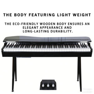 Piano numérique et clavier d'orgue Beisite B-86, 88 touches sensibles au toucher, clavier éclairé, haut-parleur intégré - Product Image 4