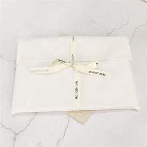 CH Custom Logo <b>Printing</b> Envelope Cotton Canvas Clothes Handbag Packing Pouch Bag With Bow Envelope Dust Pouch - Product Image 4