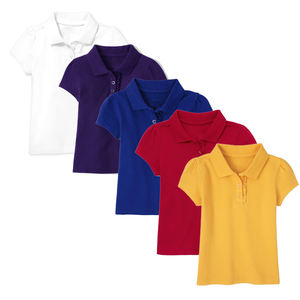 Chemises d'été pour filles, manches courtes, col polo à volants, piqué, pur coton, polos pour enfants avec volants, pour le <span class=keywords><strong>golf</strong></span> décontracté et les sports - Product Image 1