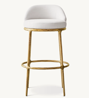 Chaise de bar pivotante en métal forgé à la main, style vintage américain unique, avec assise rembourrée, pour salle à manger et cuisine