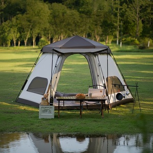 Cama de <span class=keywords><strong>Camping</strong></span> Plegable Portátil para 2 Personas con Toldo, <span class=keywords><strong>Material</strong></span> Oxford/PVC Impermeable, Apertura Automática Rápida - Product Image 2