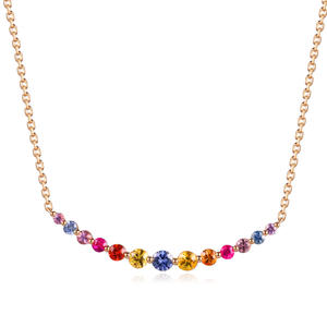 Vente chaude fait à la main de luxe de haute qualité 18K jaune or saphir collier GIA certifié cadeau exquis pour petite amie mariage - Product Image 1