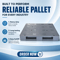 Palette en plastique industrielle simple face de taille standard, grille en HDPE, 1200x1000, 1100x1100, pour rayonnage d'entrepôt, chariot élévateur, bâche de protection, sur mesure
