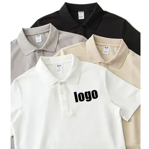 חולצת פולו גולף מותאמת אישית קיץ דק לנשימה עסק מזדמן דש צבע אחיד חולצת טריקו עם שרוולים קצרים