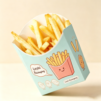 Boîtes à frites en papier avec logo imprimé personnalisé, boîtes à emporter jetables pour la restauration rapide, boîtes en carton pour poulet frit