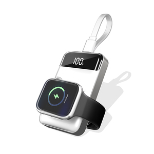 Cargador portátil Power Bank con cable incorporado Cargador portátil 3000mAh Llavero <span class=keywords><strong>de</strong></span> viaje Paquete <span class=keywords><strong>de</strong></span> batería para Apple Watch Black - Product Image 2