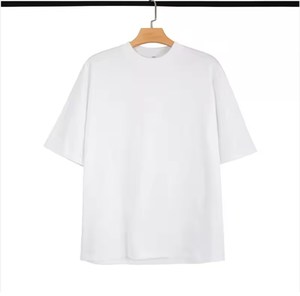 T-shirt Homme Oversize à Manches Courtes Col Rond Couleur Unie en Jersey Spandex/Coton Ample Respirant 230g Logo Personnalisé - Product Image 2