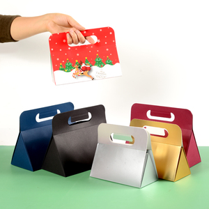 <span class=keywords><strong>Caja</strong></span> de Regalo Navideña Personalizada con Asa, <span class=keywords><strong>Caja</strong></span> de Embalaje de Papel Portátil OEM ODM para Regalos Navideños - Product Image 1