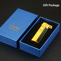 Briquet torche DEBANG à quatre flammes, briquet à cigares RECHARGEABLE avec réglage de la flamme
