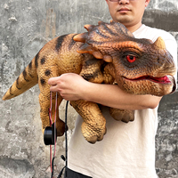 Marioneta de Dinosaurio Animatrónico Realista de Acero, Controlada a Mano, Interactiva, para Niños en Centros Comerciales