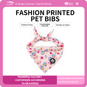 Venta al por mayor Kingspeed verano colorido perro <span class=keywords><strong>Bandana</strong></span> una talla mascota <span class=keywords><strong>Bandana</strong></span> Collar ajustable cachorro <span class=keywords><strong>Bandana</strong></span> con logotipo impreso colorido