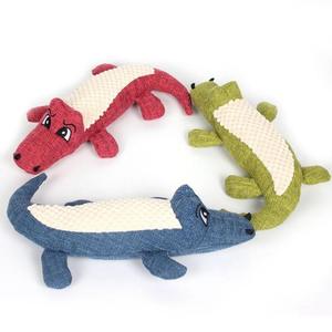 Juguetes sonoros para perros, juguetes para masticar para limpieza dental, juguetes de peluche con forma de cocodrilo, duraderos, ecológicos, interactivos, para romper rompecabezas y tirar. - Product Image 1