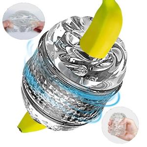 Produit érotique très demandé : Masturbateur masculin transparent à bouche et vagin artificiels, pompe à pénis et suceur <span class=keywords><strong>de</strong></span> gland pour hommes - Product Image 2