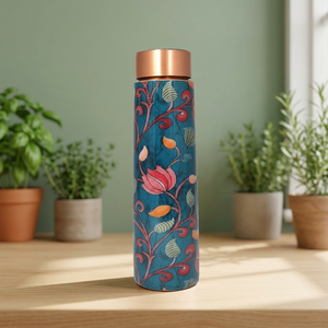 100% Pure Copper Beer Bottle Classic Design Leak Proof Push-<b>Pull</b> Cap Large Capacity Office Gift - Product Image 1
