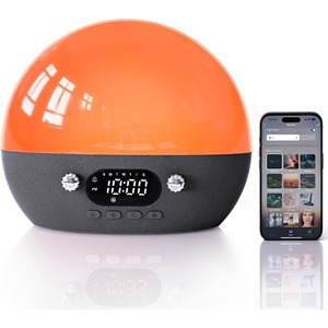 Luz de Alarma Inteligente para el Hogar con Simulación de Amanecer, Ruido Blanco, Ruido Ambiental, Lámpara de Ambiente para Yoga, Altavoz Bluetooth para Música, Luz <span class=keywords><strong>Relajante</strong></span> para Dormir - Product Image 1