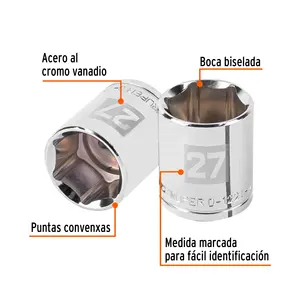 BOX 6 Douille 27 mm, 6 points, entraînement 1/2 po, TRUPER - Product Image 2
