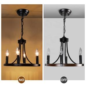 Lámparas colgantes negras de granja, candelabro decorativo, luces colgantes redondas, candelabro de nogal, luz colgante para hotel en casa - Product Image 6