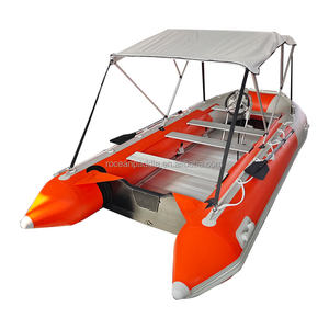 Bateau pneumatique de 4,80 m (16 pieds) en Hypalon avec <span class=keywords><strong>moteur</strong></span> <span class=keywords><strong>hors</strong></span>-<span class=keywords><strong>bord</strong></span>, en aluminium et PVC, idéal pour la pêche, les secours et les voyages sur rivière ou lac - Product Image 1