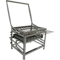 Barbecue de table BlazeFor en acier inoxydable pour extérieur, version à couvercle rabattable/version à brochettes avec fonction de réglage en hauteur