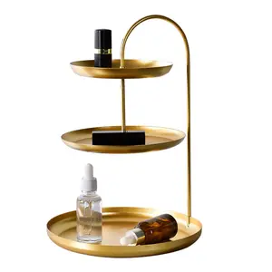 Moderne Hochzeits feier Cupcake Stand Dessert Teller 2/3 Tier Gold Metall Serviert ablett für Schmuck Lagerung Display