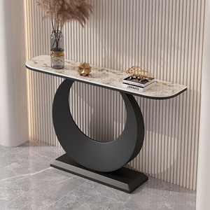 Meuble d'entrée moderne en métal de style italien avec plateau en ardoise, design de luxe léger pour salon et couloir - Product Image 6