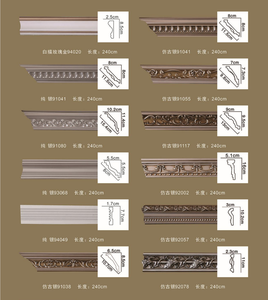 Molduras Modernas para Techo y Pared, con Diseño <span class=keywords><strong>de</strong></span> Flores Doradas en Relieve, <span class=keywords><strong>de</strong></span> Poliestireno Expandido (EPS), para Decoración del Hogar - Product Image 5