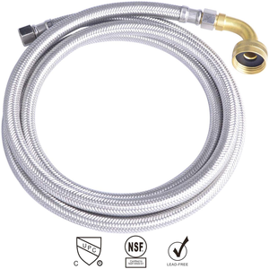 <span class=keywords><strong>Tuyau</strong></span> en acier inoxydable tressé pour <span class=keywords><strong>lave</strong></span>-<span class=keywords><strong>vaisselle</strong></span> avec <span class=keywords><strong>raccord</strong></span> en coude - Product Image 3
