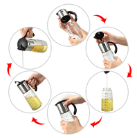 Distributeur Automatique Gravité Design Red Dot, Bouteille en Verre d'Huile d'Olive et de Vinaigre 500 ml pour Cuisine