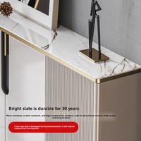 Buffet de luxe italien en pierre frittée 5 mm, gris champagne, avec pieds en acier inoxydable, finition brillante, en contreplaqué E1, pour salon