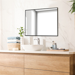 Commode <span class=keywords><strong>de</strong></span> <span class=keywords><strong>salle</strong></span> <span class=keywords><strong>de</strong></span> <span class=keywords><strong>bain</strong></span> au design moderne haut <span class=keywords><strong>de</strong></span> gamme <span class=keywords><strong>petit</strong></span> miroir mural rectangulaire à cadre en métal compact doré pour la décoration intérieure tentures murales - Product Image 6