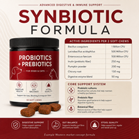 Friandises à mâcher pour chiens et chats à stomac sensible, probiotiques pour la santé digestive, fabricant de marques privées