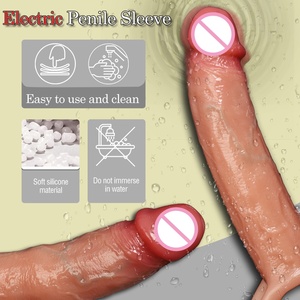 Extenseur de pénis réaliste en silicone, préservatif pour pénis, jouet sexuel pour hommes, agrandisseur de pénis, Funda Para <span class=keywords><strong>Pene</strong></span> LM-C-608-2 - Product Image 1