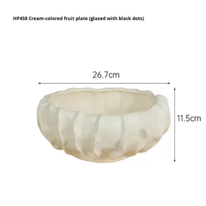 จานผลไม้เซรามิกสไตล์มินิมอลทันสมัย - ถาดเก็บของและถาดตกแต่งบ้าน สำหรับของขวัญขึ้นบ้านใหม่หรือของขวัญงานเลี้ยง - Product Image 6