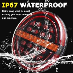 Feux arrière LED ronds 5,3 pouces 1/2/4/6X pour camion, remorque, voiture, bus, fourgonnette, bateau, caravane, camionnette, tracteur - Feux stop, feux de position, clignotants - Product Image 3