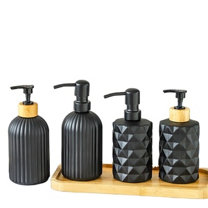 Savon liquide de luxe, shampoing 400 ml, lotion pour le corps recyclée, flacon en verre avec pompe, impression à l'écran, <span class=keywords><strong>Maoya</strong></span> - Product Image 1