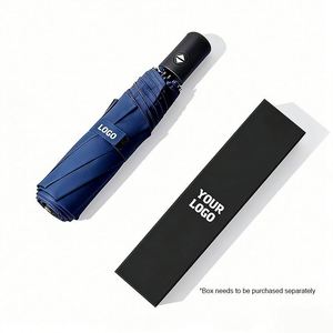 Women's Full-Automatic Three-Fold Black Rubber Sun and Rain Umbrella Dual-Use With Custom Logo Classic Design Wholesale - Product Image 1