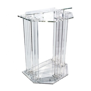 Podium en acrylique transparent personnalisé chaire en <span class=keywords><strong>plexiglas</strong></span> pupitre en acrylique avec quatre colonnes - Product Image 1
