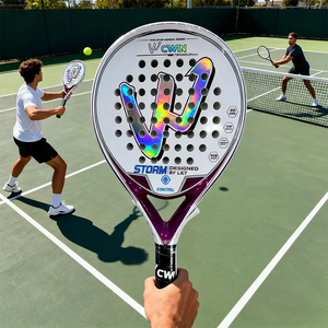 CWIN Raqueta <span class=keywords><strong>de</strong></span> Pádel para Mujer, Cubierta Protectora Profesional <span class=keywords><strong>de</strong></span> Fibra <span class=keywords><strong>de</strong></span> Carbono para Raqueta <span class=keywords><strong>de</strong></span> Tenis Playa - Product Image 1