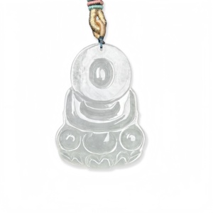 Jadeite birmane naturelle de qualité A, jadeite glacée, pendentif Guanyin Bodhisattva exquis, élégant et charmant, unisexe - Product Image 2