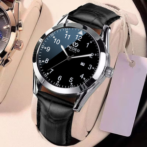 MEDEO MD703 รุ่นใหม่ล่าสุด นาฬิกาข้อมือผู้ชาย สายหนังหรูหรา ตัวเรือนสแตนเลสสตีล ขนาด 24 มม. ระบบอนาล็อก Miyota กันน้ำ 3BAR - Product Image 5