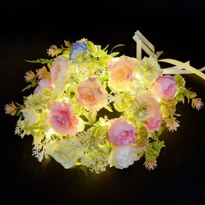 Coronas de Flores Luminosas con Luces LED, Guirnaldas Florales para Novias, Accesorios para Bodas, Cumpleaños, Mardi Gras y Fiestas - Product Image 2