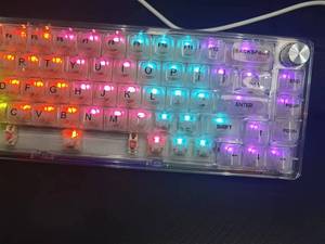 New <b>USB</b>-C LED Portable Transparent Gasket Hot Swappable Mechanical Gaming <b>Keyboard</b> RGB Backlit Compact 68 Keycaps 60% Percent Ke - Product Image 3